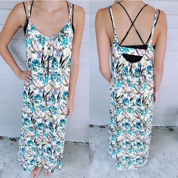 BISHOP + YOUNG Tropical Print Maxi Dress, Size XS - Picture 1 of 9